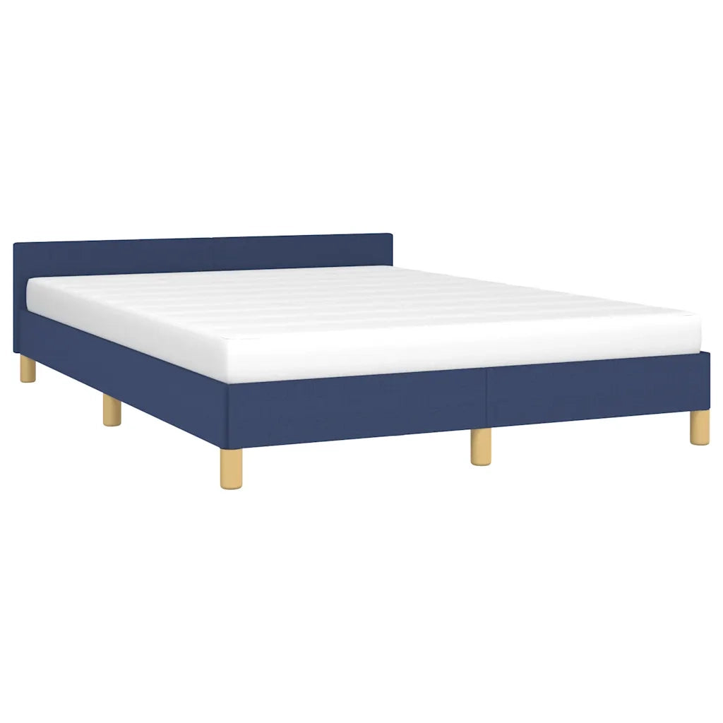 Giroletto con Testiera senza Materasso Blu 140x190 cm Tessuto 347413