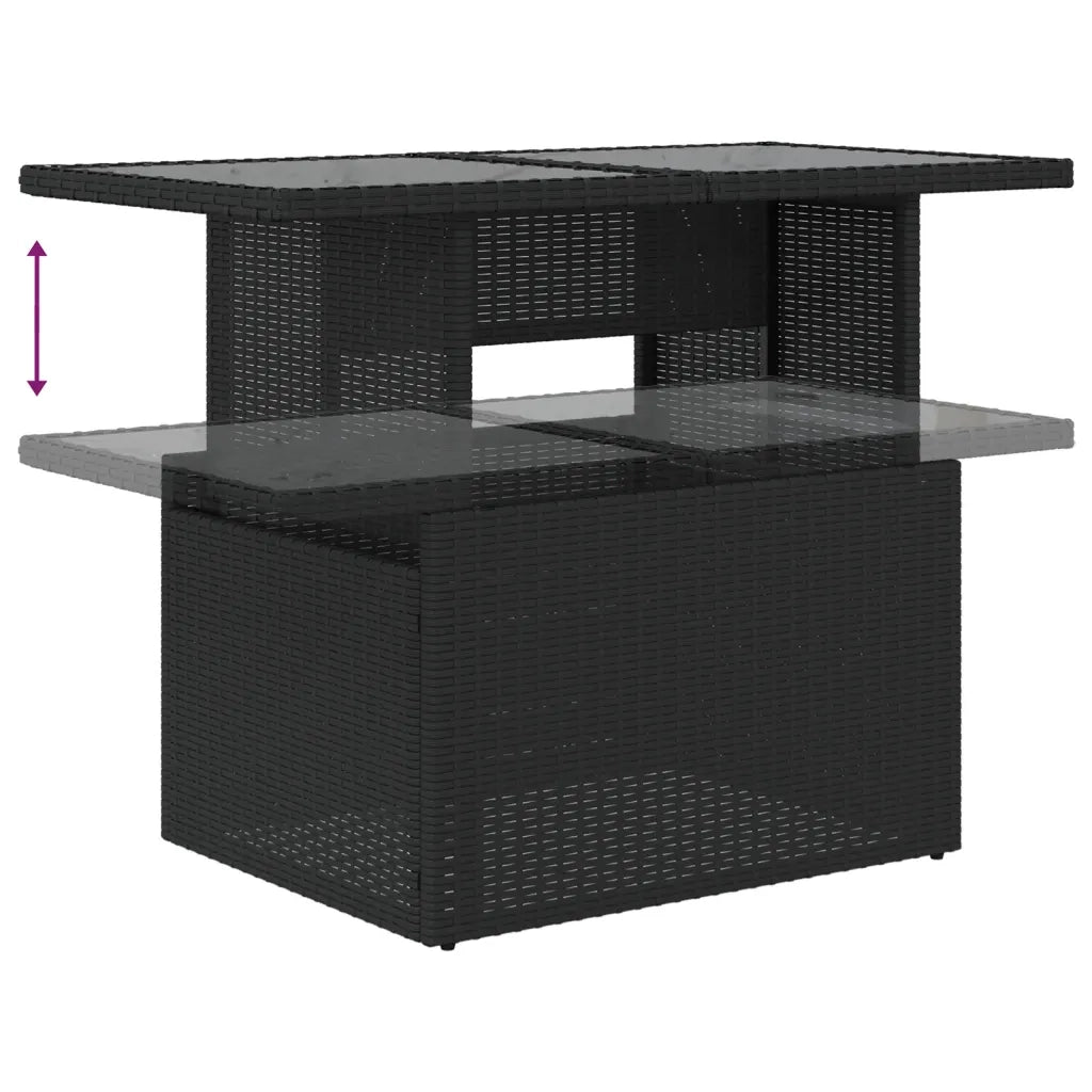 Set Divani da Giardino 5 pz con Cuscini in Polyrattan Nero 3266556