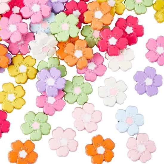 Kralen per fiori in acciaio inossidabile 54 pezzi - 9 colori - Spacers per gioielli - Materiali per artigianato - Orecchini/bracciali/catene - Kralen per gioielli