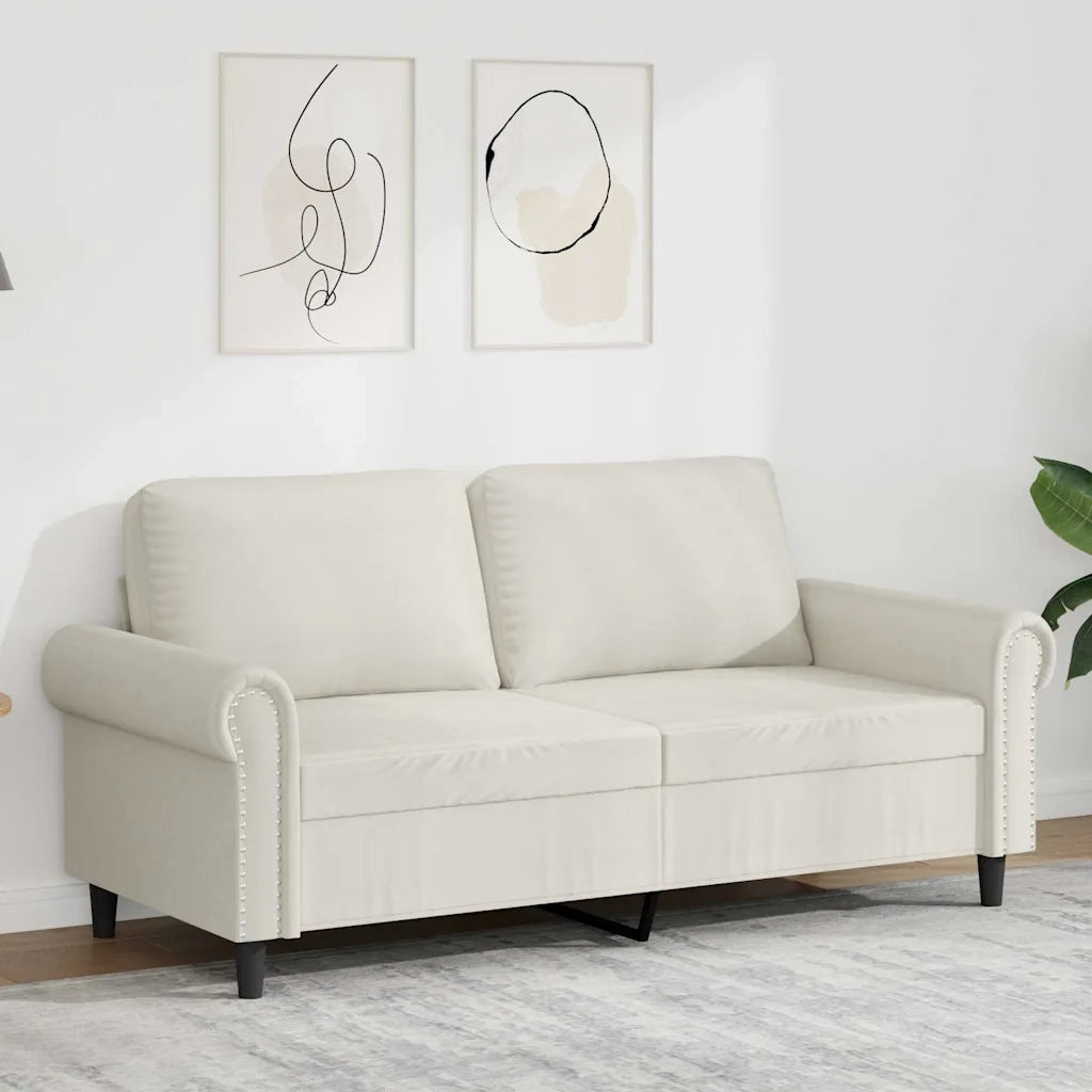 Divano a 2 Posti-Sofa 2 Posti crema 140 cm in Velluto 958274