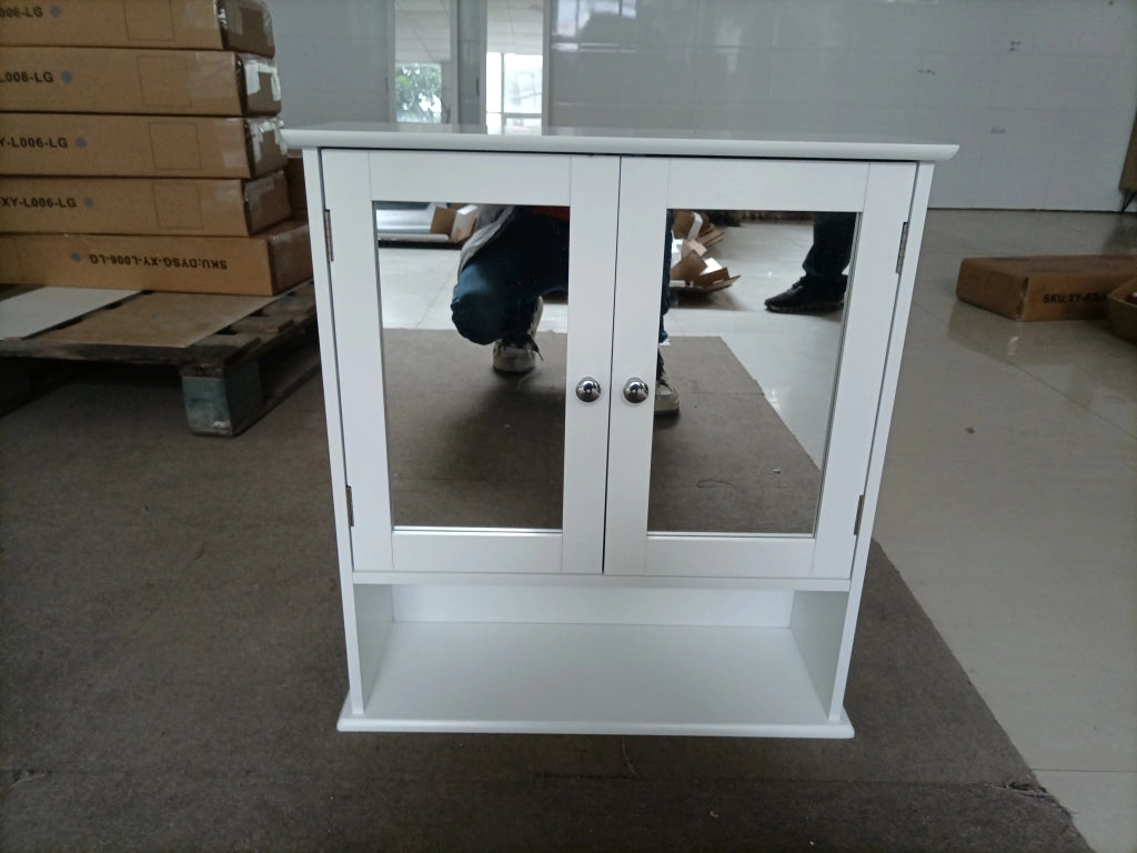 ARMADIO DA BAGNO con specchio 54,6 x 19,8 x 60 cm Bianco MDF