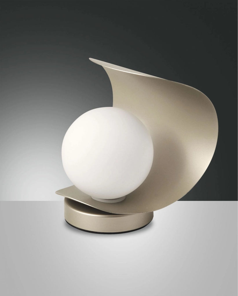 ADRIA DA TAVOLO ORO OPACO 1 LUCE  A LED 3000K - 6W - 540 lm IN METALLO E VETRO DIMMERABILE