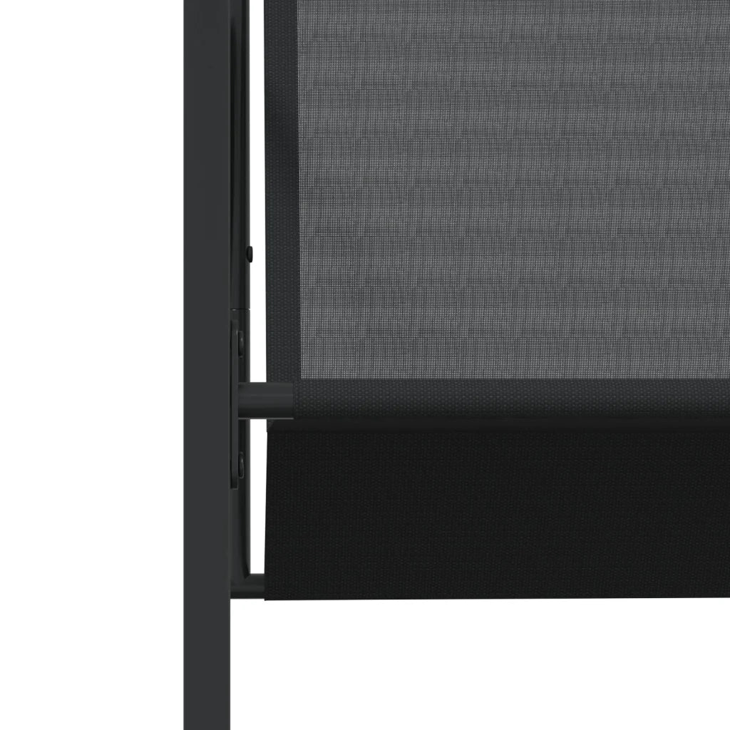 Set da Pranzo da Giardino 15 pz Nero in Textilene 3295126