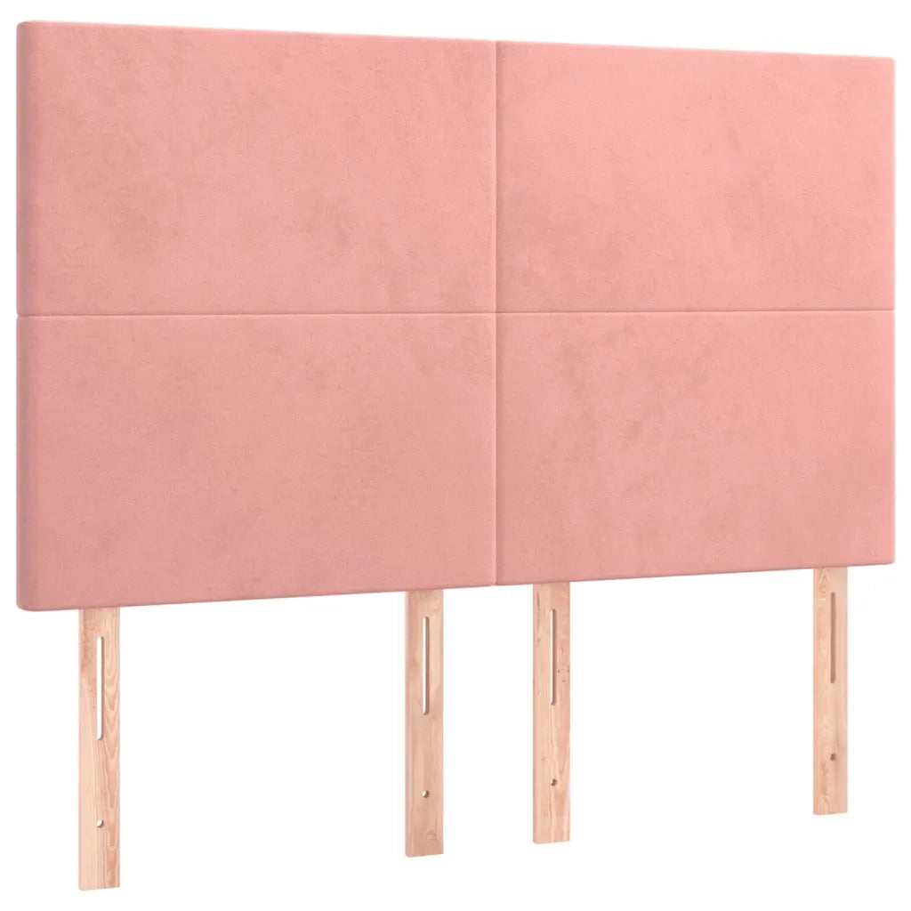 Testiera Rosa 144x5x118/128 cm Velluto 3116105