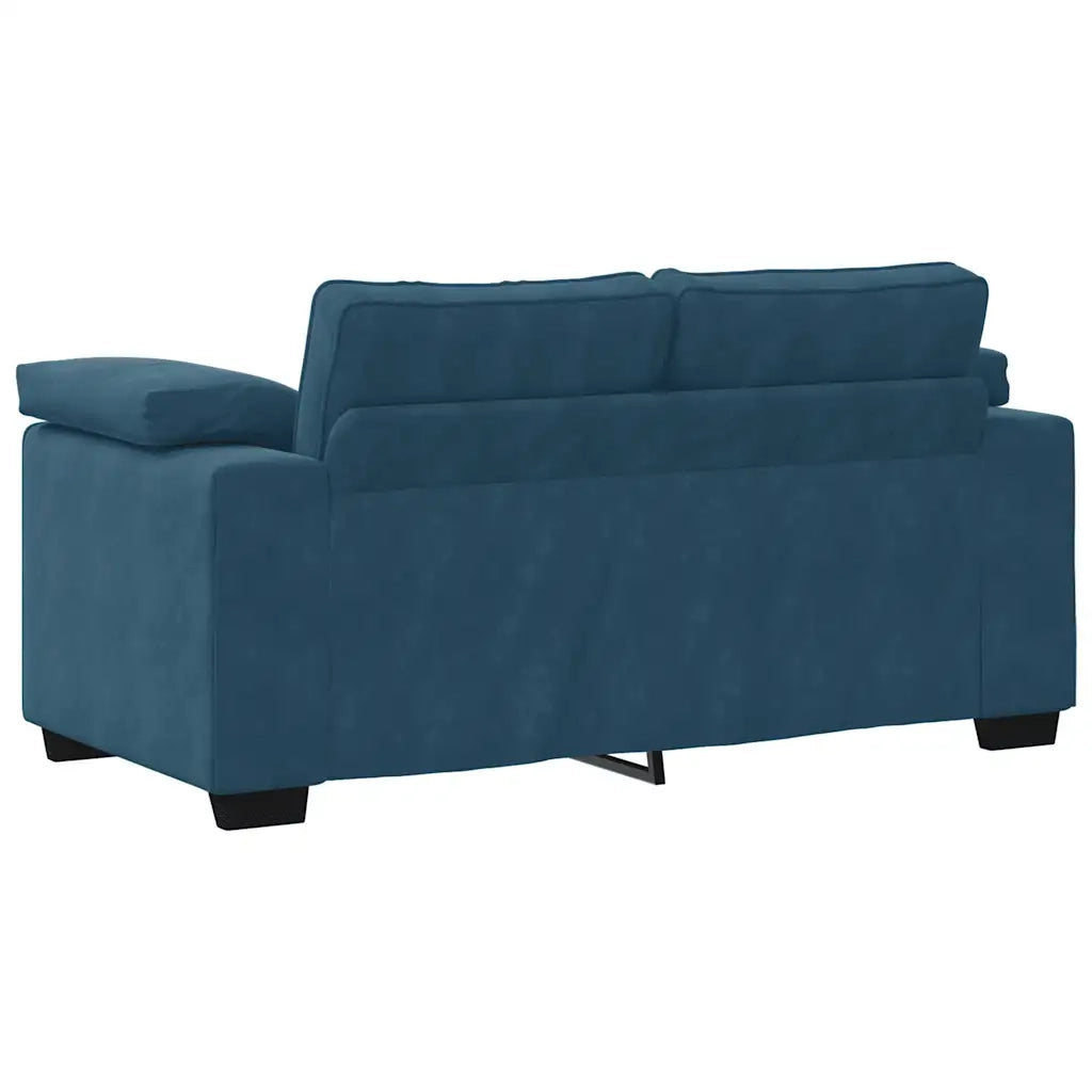 Set di Divani 3 pz con Cuscini Blu in Velluto 3324676