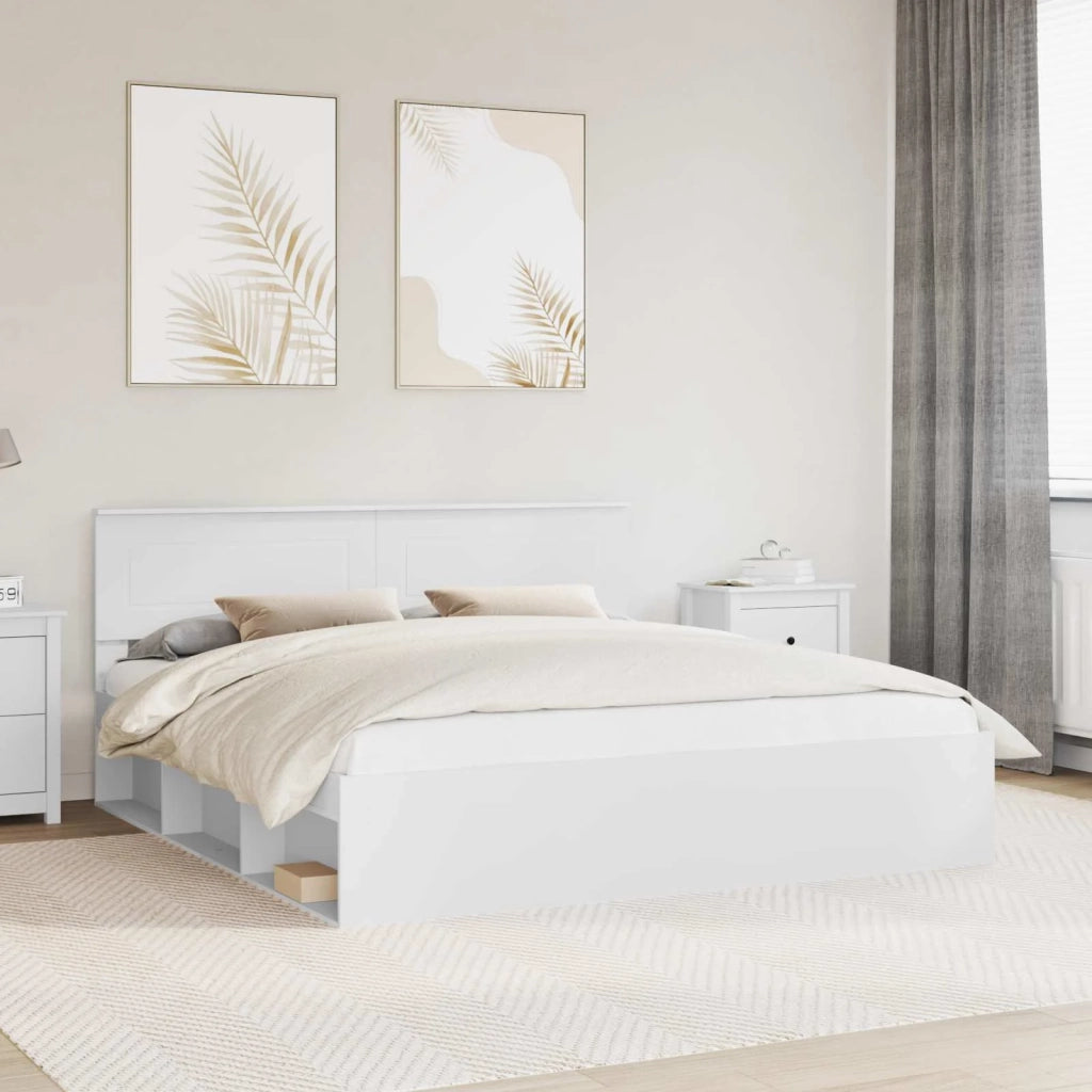 Struttura del letto Bianco 180 x 200 cm Legno multistrato 3407841