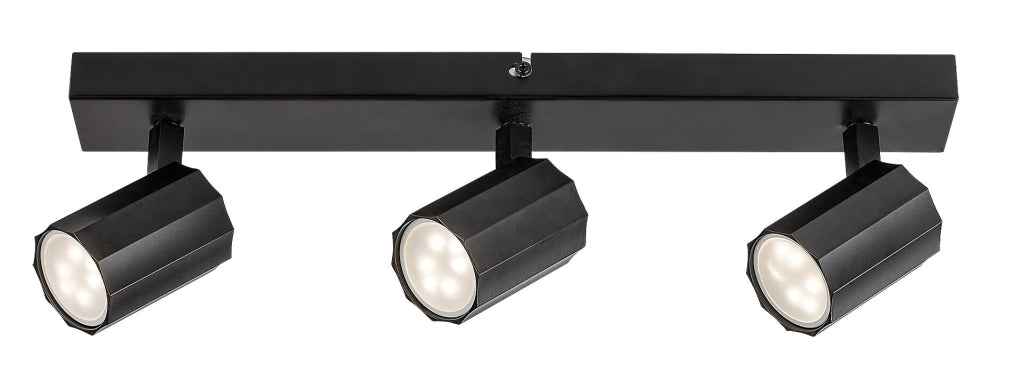 Plafoniera nera opaca 3 spot orientabili GU10 Rabalux
