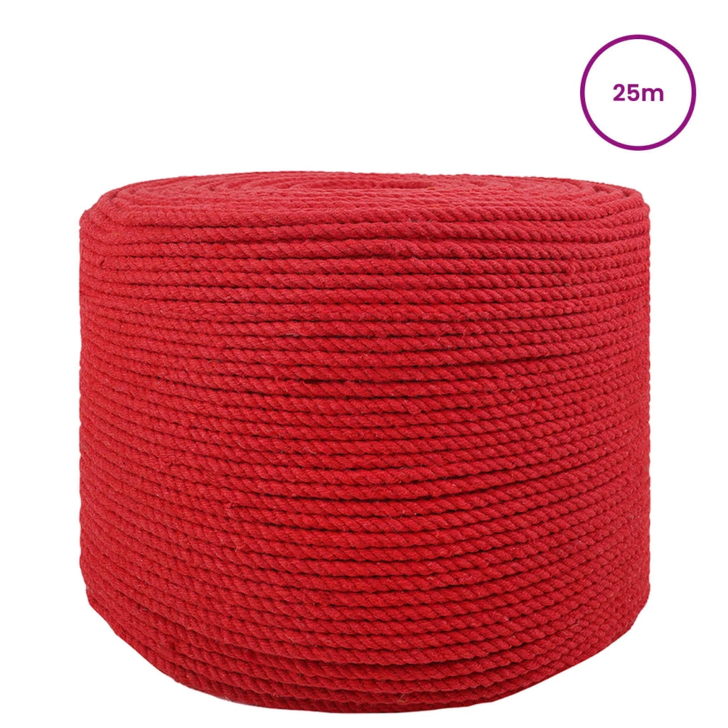 Corda di Cotone 25 m 6 Rosso 100% Cotone 42011897