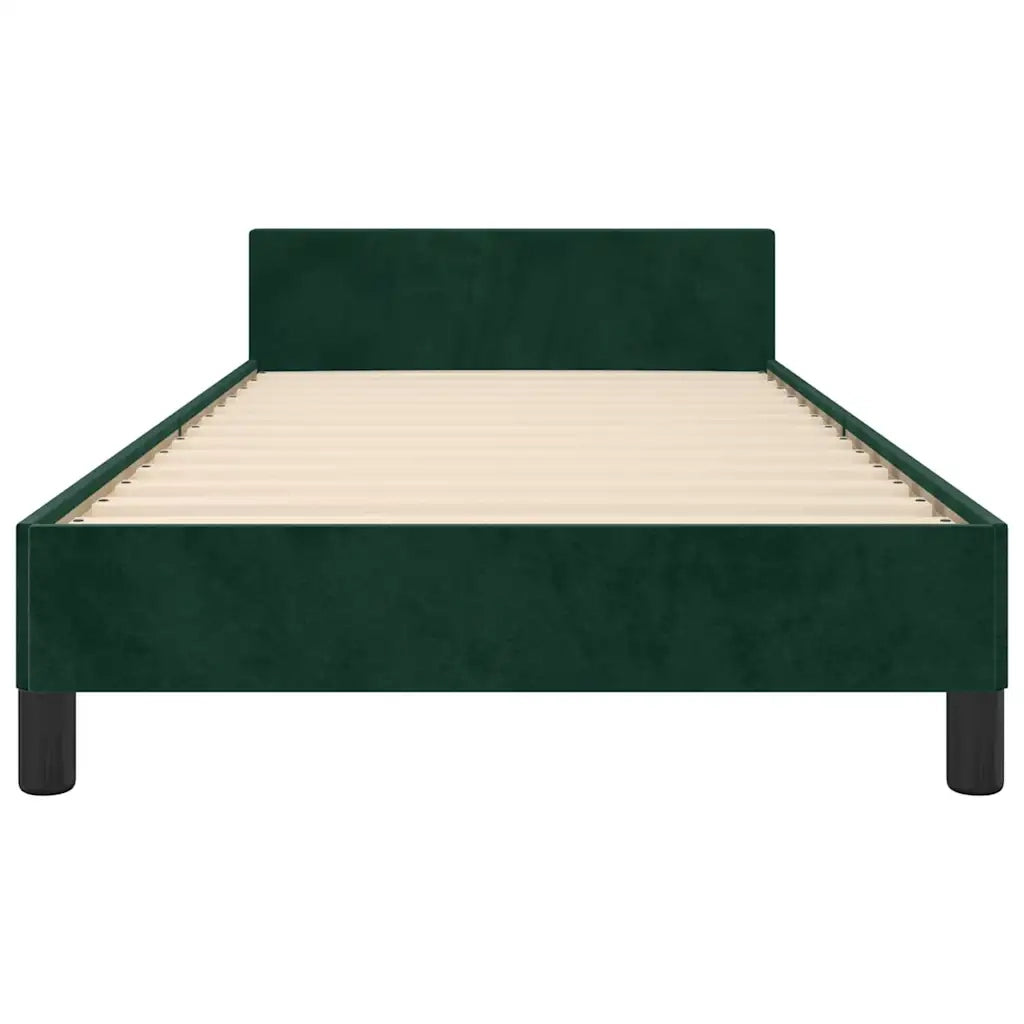 Giroletto senza Materasso-Struttura Letto Verde Scuro 90x200 cm in Velluto 308189
