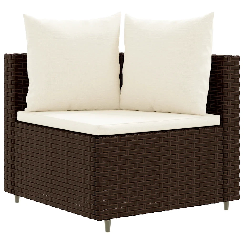 Set Divani da Giardino 7 pz con Cuscini Marrone in Polyrattan 3308433