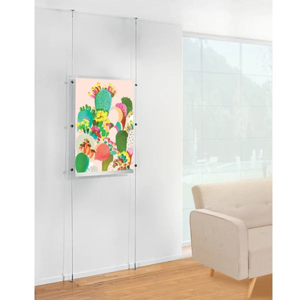 Attacchi a soffitto per espositori a Cavetto - AR030 Doppio diretto soffitto/pavimento