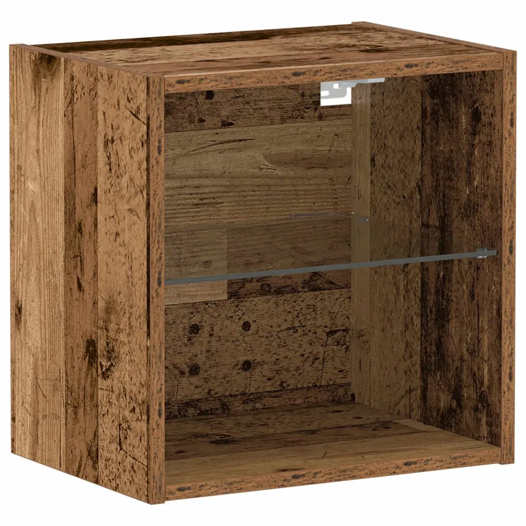 Mensola galleggiante con luce LED con lo scaffale 2 pz Marrone CFW1026084