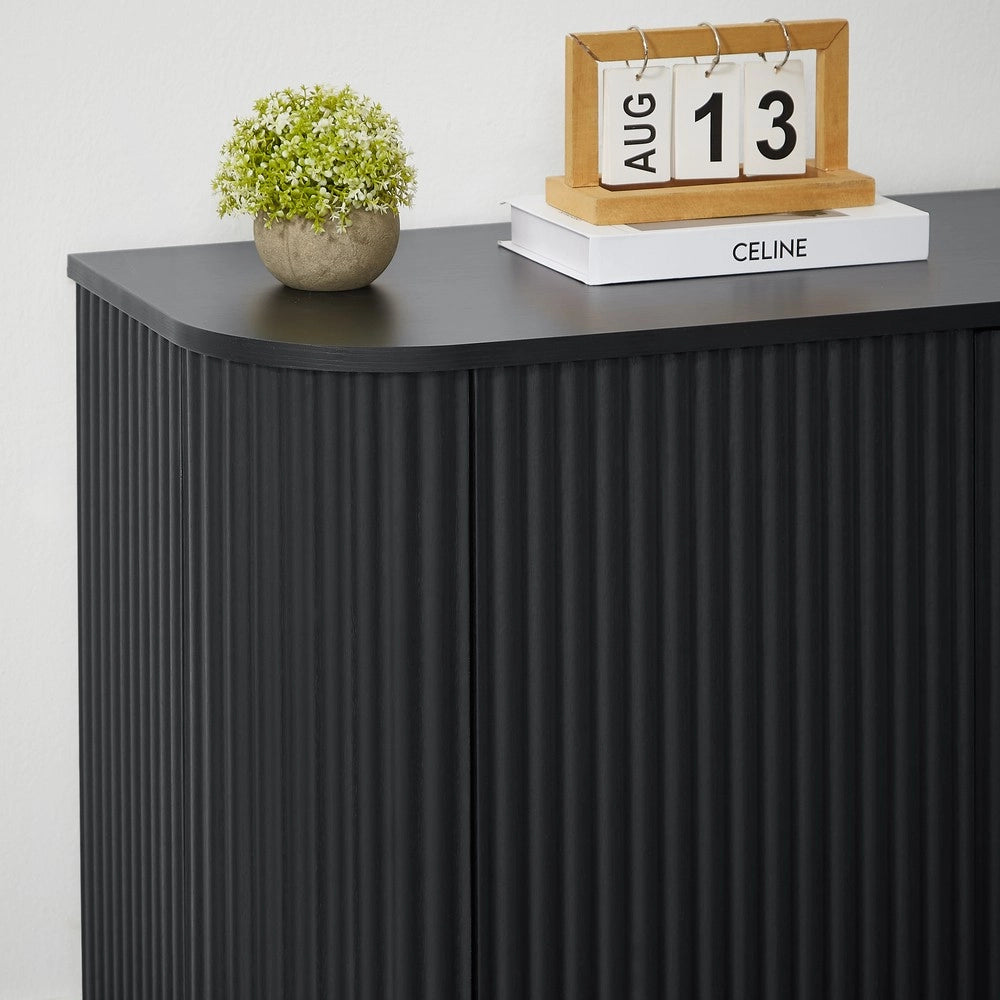 Credenza Buffet TV ¨C MINIMAL ¨C Nero, Legno, 162.5x38x61 cm