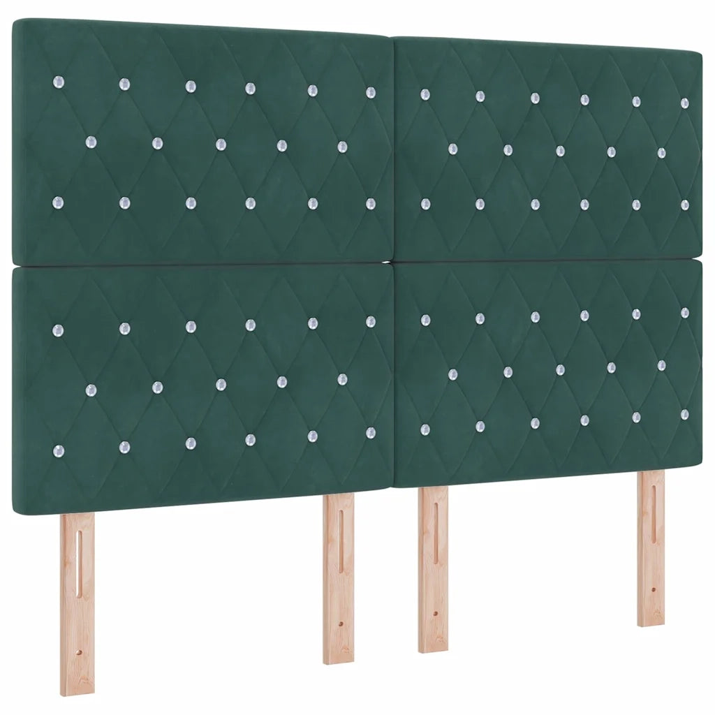 Letto a molle con testiera Verde scuro 200 x 140 cm Velluto 3344453