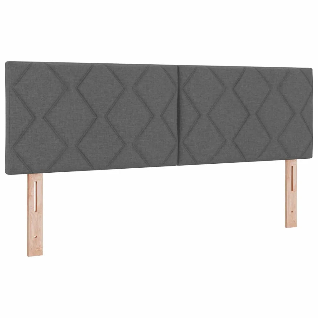 Letto a molle con materasso Grigio scuro 140 x 190 cm Tessuto 3342283