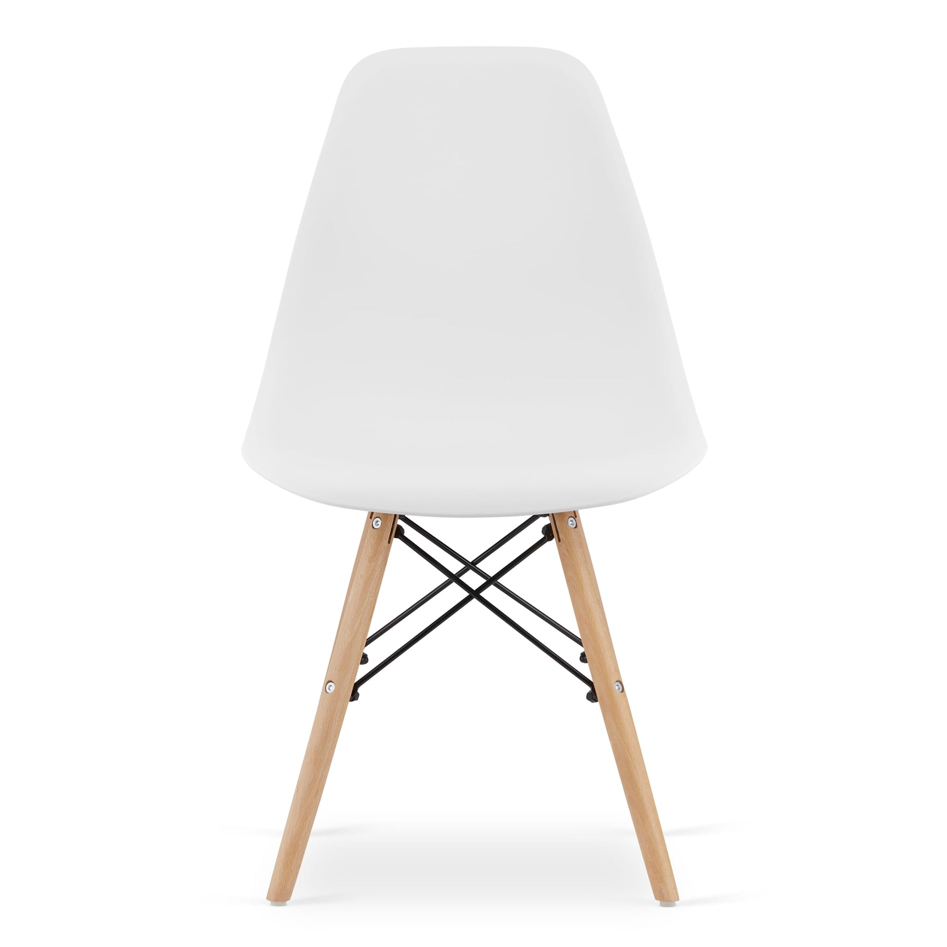 Sedia Valora OSAKA bianca con gambe naturali, design ergonomico x2