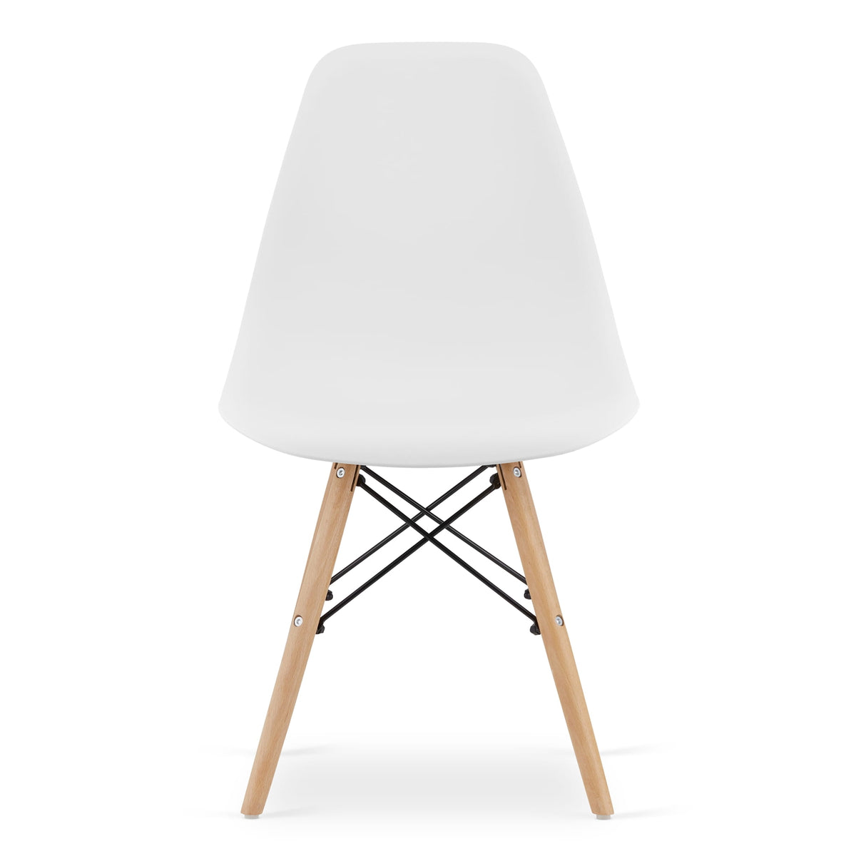 Sedia Valora OSAKA bianca con gambe naturali, design ergonomico x2