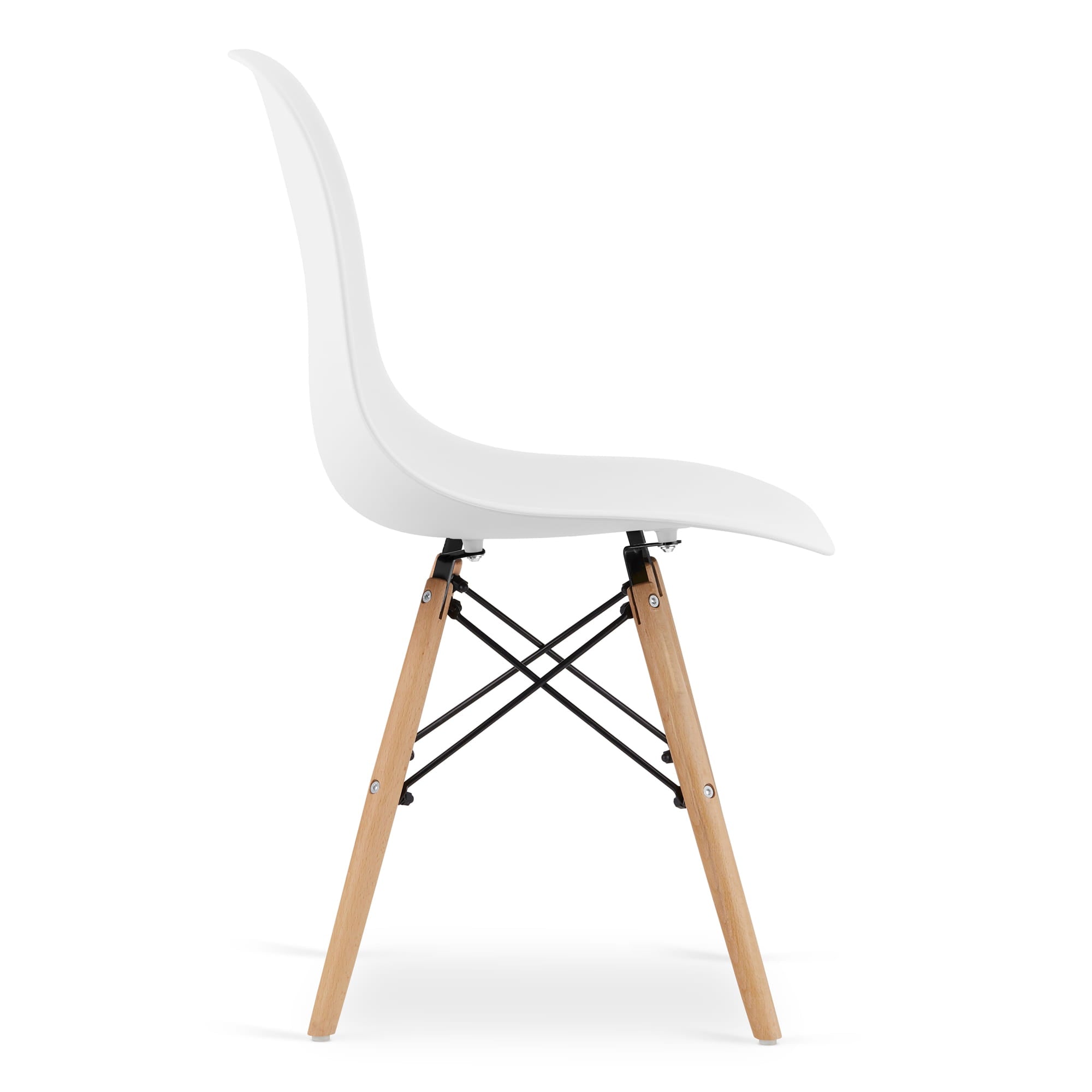 Sedia Valora OSAKA bianca con gambe naturali, design ergonomico x2