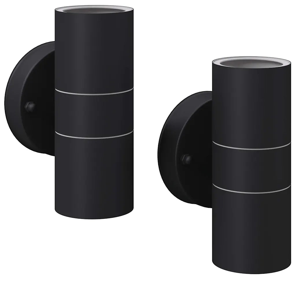 Set di 2 applique da esterno a LED dal design moderno 90 x 16 cm luce diffusa acciaio inox nero 02_0045870