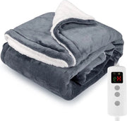 Deken elettrico 180x130 cm, 10 livelli di riscaldamento, timer 1-9 ore, riscaldamento rapido, protezione contro sovraccaloramento, lavabile in macchina