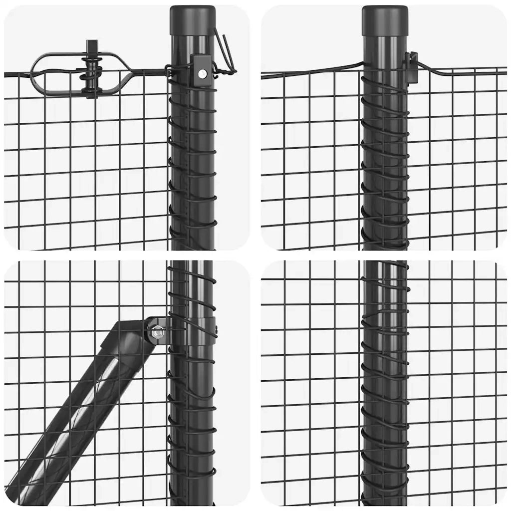 Recinzione con pali. Grigio 0.4 x 10 m Acciaio 3352504