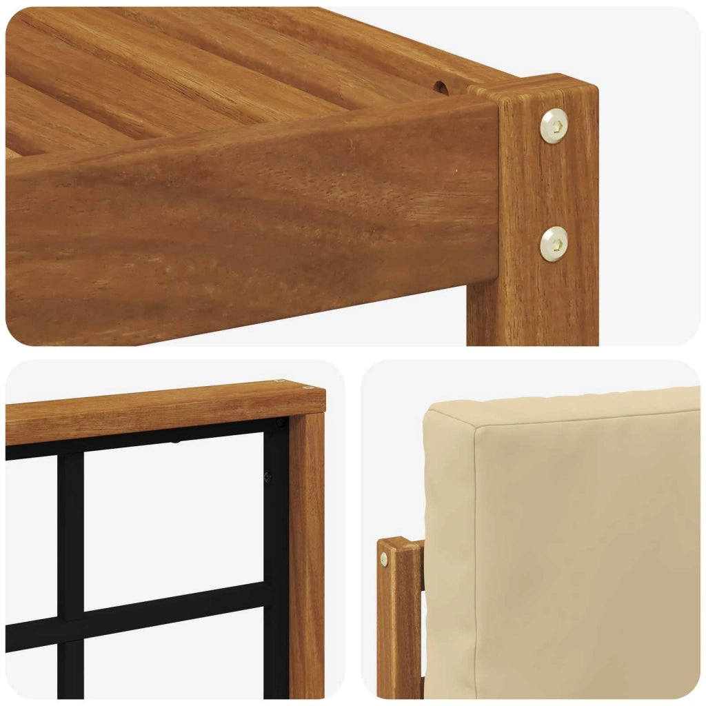 Set di divani da esterno con cuscino 6 pcs Naturale e Beige 3366441