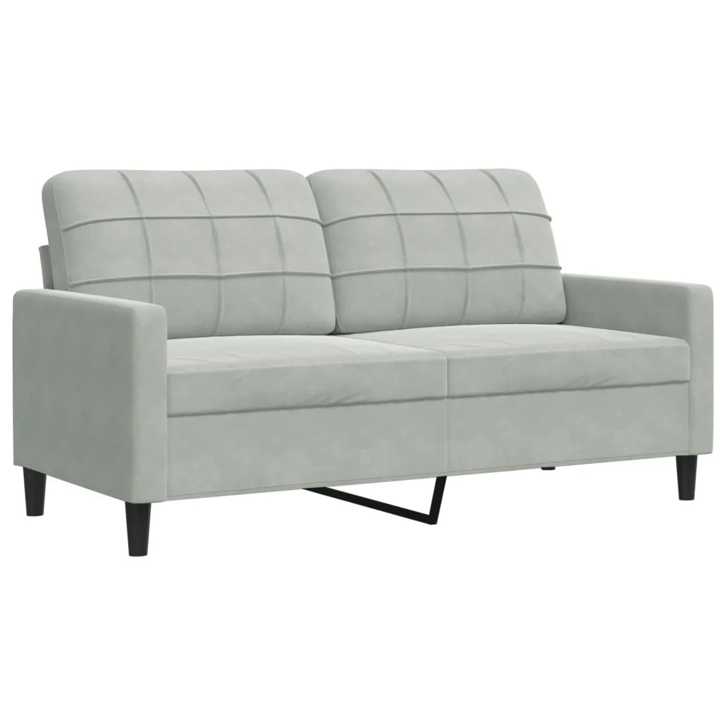 Divano a 2 Posti Grigio Chiaro 140 cm in Velluto 4007624