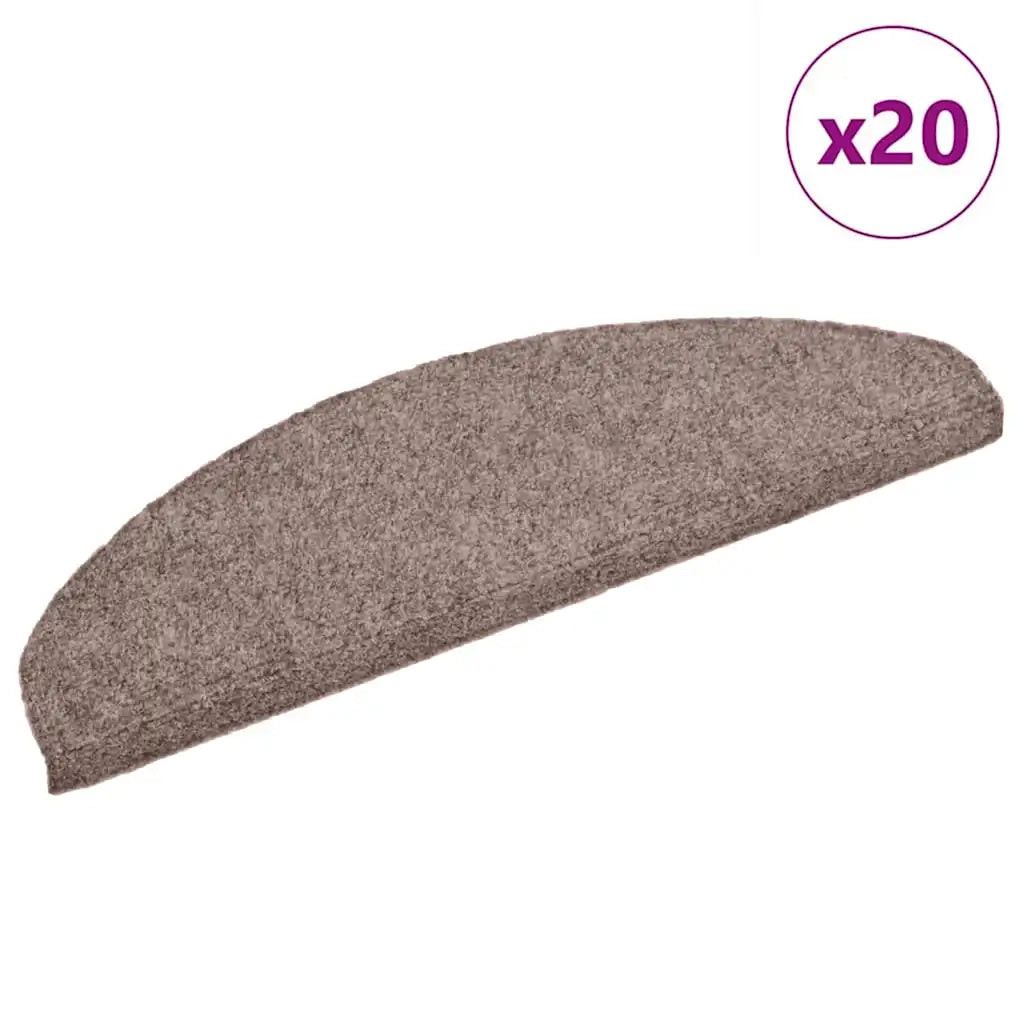 Tappetini per scale autoadesivi 20 pz 65x21x4 cm Marrone Chiaro semicircolari grandi 3365643