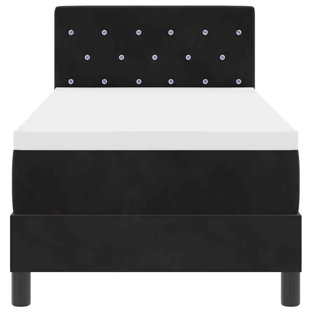 Letto a Sorgente LED con materasso Nero 80 x 200 cm Velluto 3342550