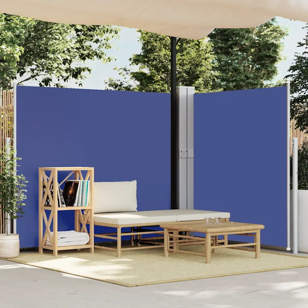 Tenda Laterale Retrattile per Patio 170x1200 cm Blu 313397