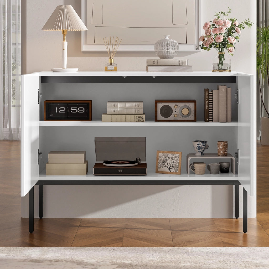 SIDEBOARD a 2 ante 100x40x75 cm in pannello di legno bianco