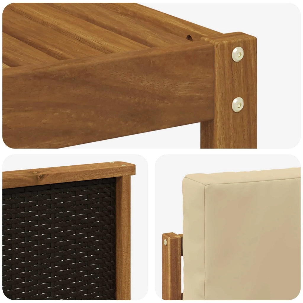 Set di divani da esterno 9 pcs Naturale e Beige Poliestere 3385324