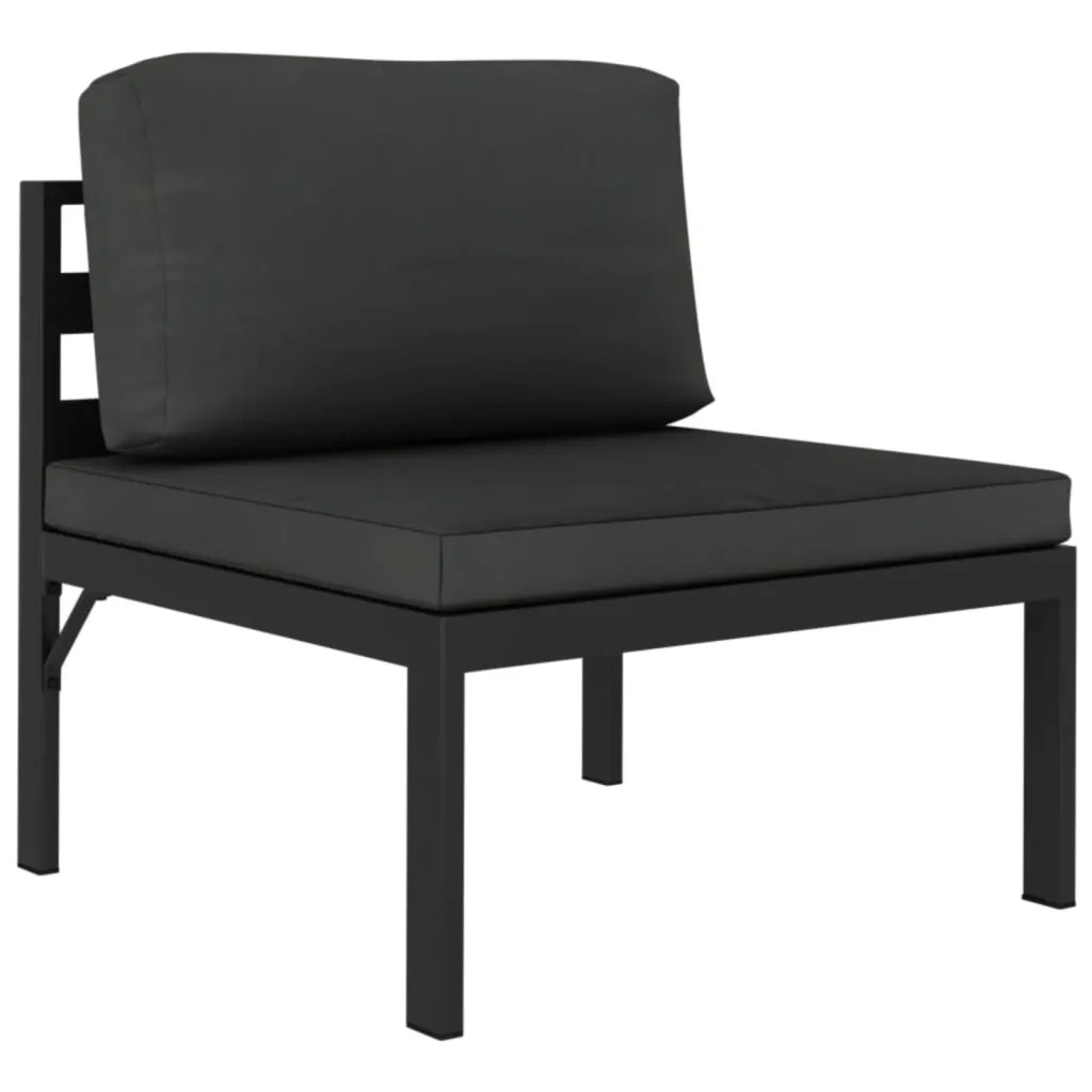 Set Divani da Giardino 9 pz con Cuscini in Alluminio Antracite 3107814
