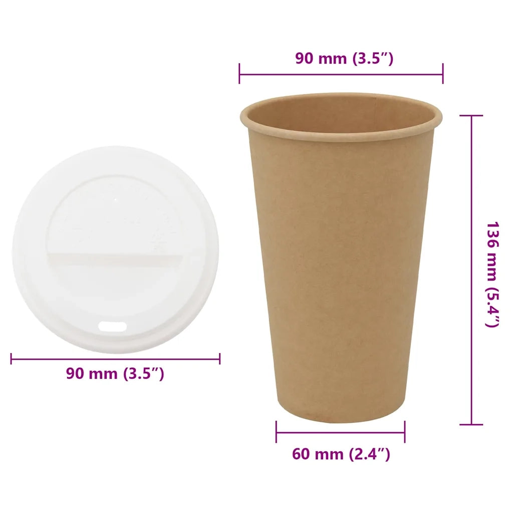 Tazze da CaffÃ¨ in Carta con Coperchi 1000 pz 16oz 400 ml