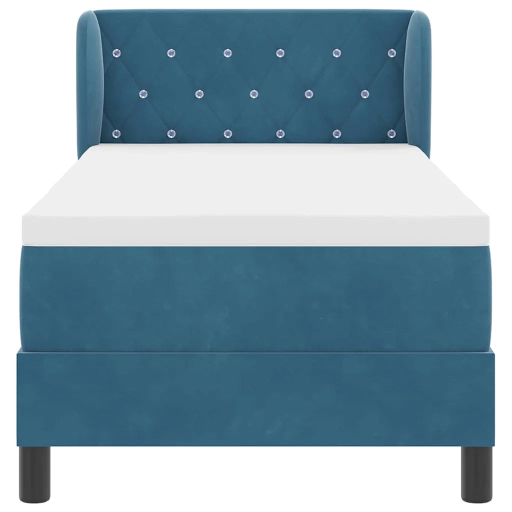 Letto a molle con testiera Blu scuro 80 x 200 cm Velluto 3340308