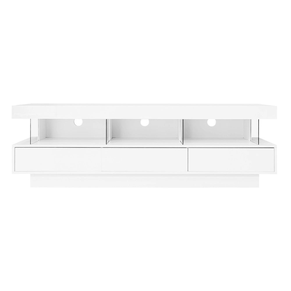Mobile TV con LED e Vetro ¨C Xylo ¨C Bianco Lucido, 160x38x50,5 cm, per TV 70 Pollici