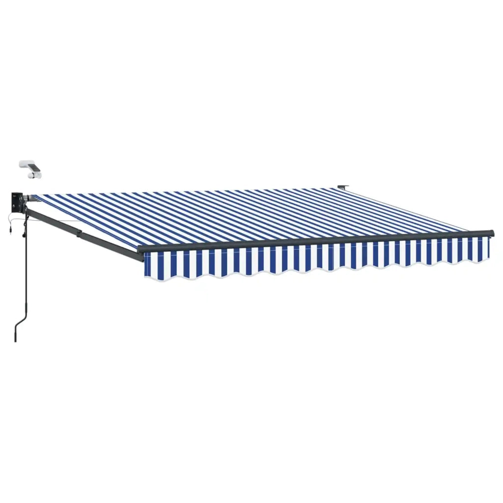 Tettuccio Elettrico Retrattile Blu e Bianco 3 x 2 m