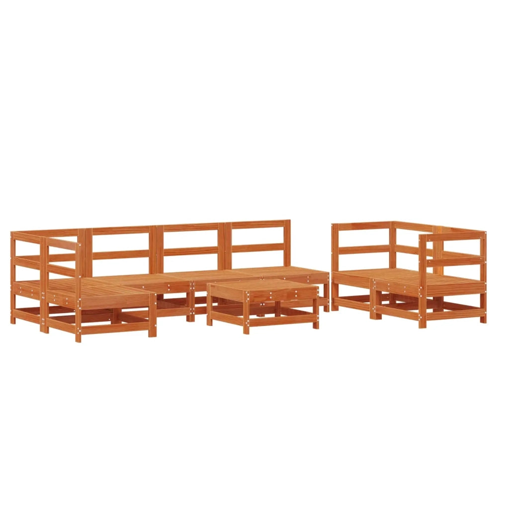 Set Lounge da Giardino 8 pcs Marrone Cera