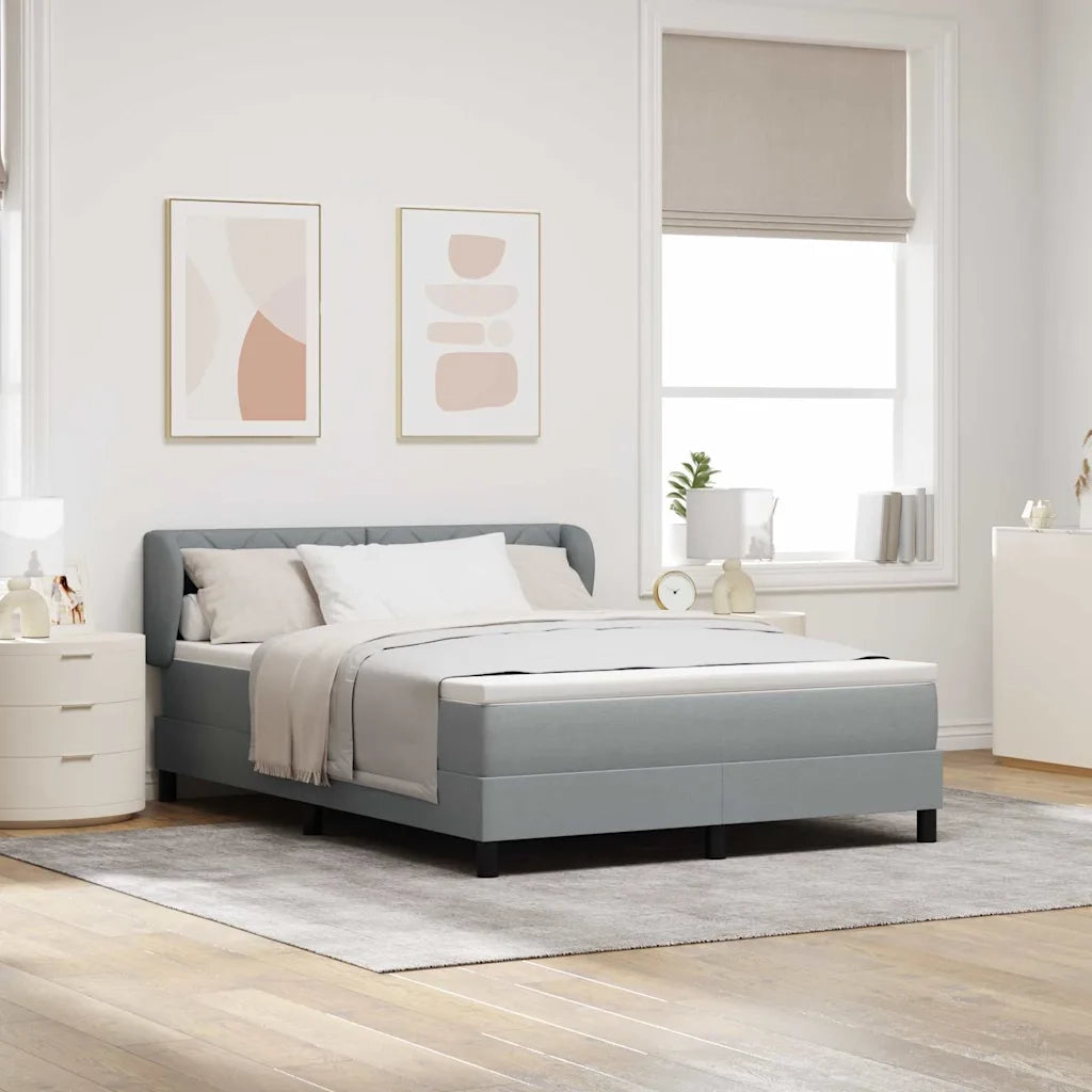 Letto a molle con materasso Grigio chiaro 140 x 200 cm Tessuto 3340087