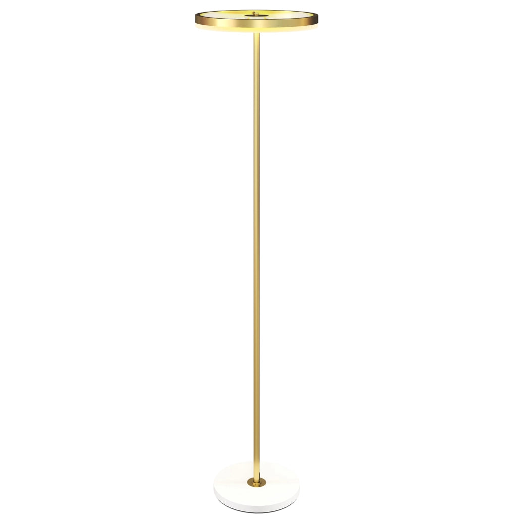 Lampada da Terra Moderna con Luce Dimmerabile con Interruttore a Pedale e 3 Luminosit¨¤, Oro