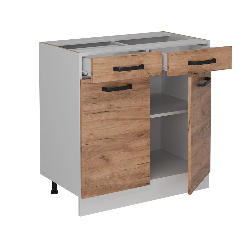 Vicco Mobiletto base per cucina Quercia dorata 80 cm PL Marmo
