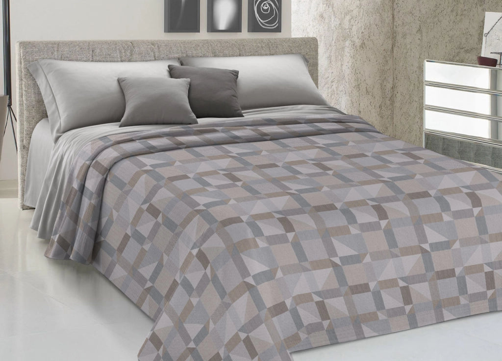 Copriletto Piquet Primavera Estate 100% Cotone Disegno 7879 Atene - Singolo - Beige
