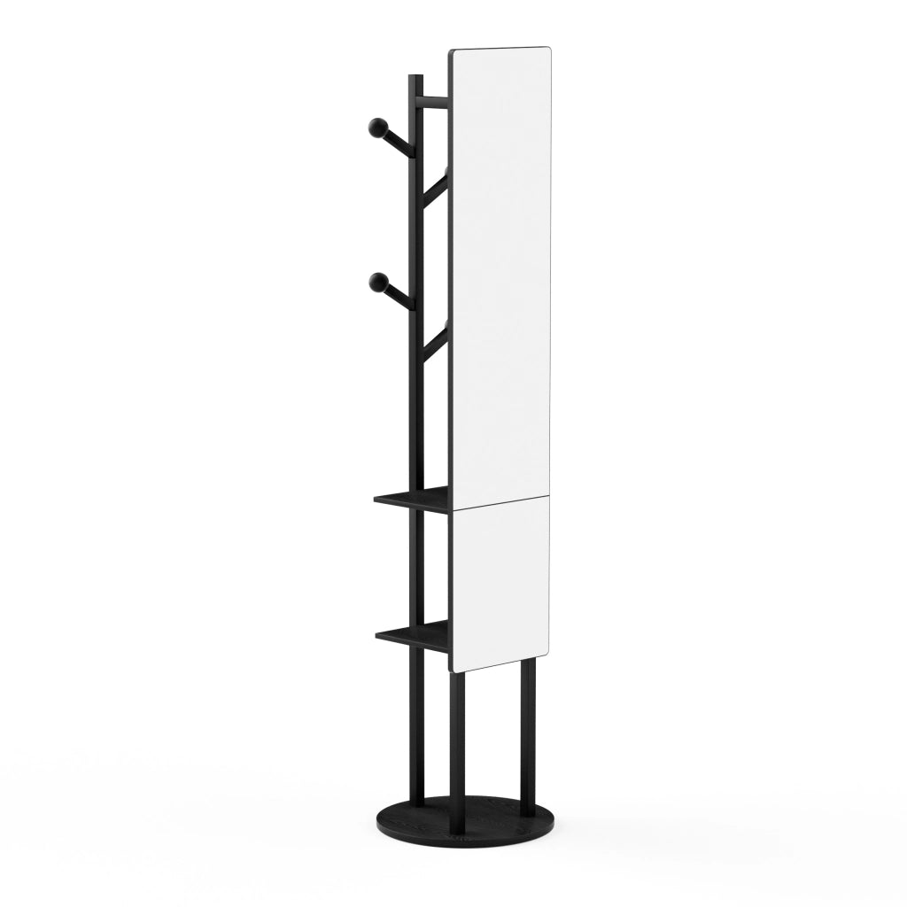 SPECCHIO girevole 135x30 cm con appendiabiti, nero