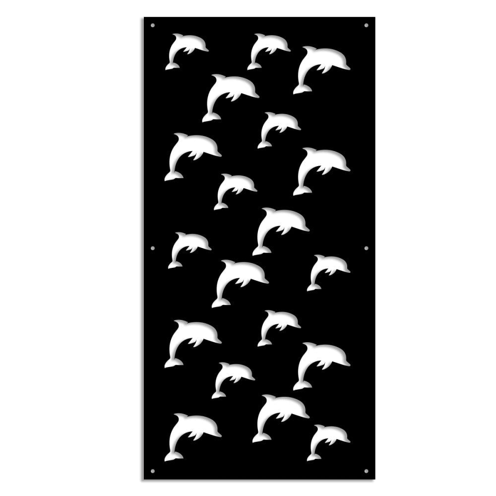 DOLPHIN - Pannello in PVC traforato - Parasole Misura: 47x94 cm, Colore: nero