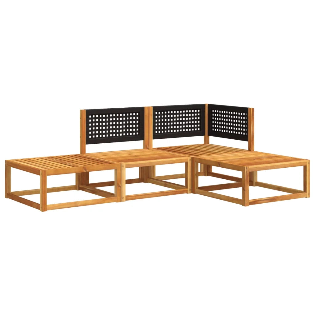 Set di divani da giardino 4 pezzi con cuscini in legno di acacia e rattan