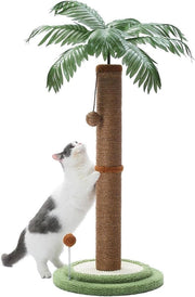Cat tree in legno con cuscino e palline interattive - 85 cm, marrone, per interni