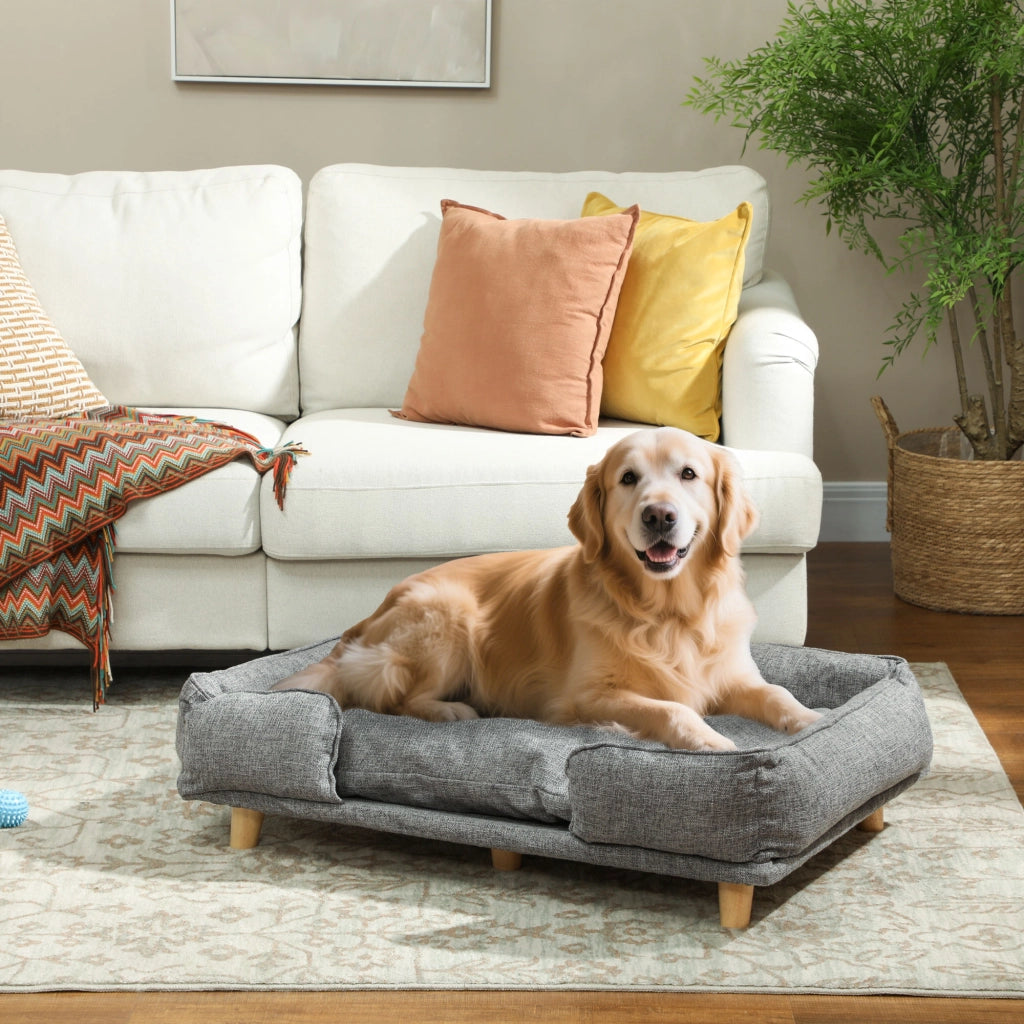 Letto per Cani ¨C Minimal ¨C Tessuto Naturale Grigio Scuro