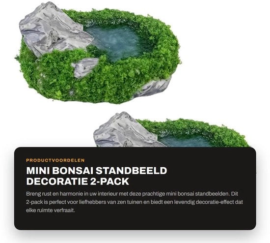 Decorazione Zen per Giardino - Mini Statua di Bonsai - Contenitore in Vetro - Materiale di Resina - Progetto di Design Duraturo