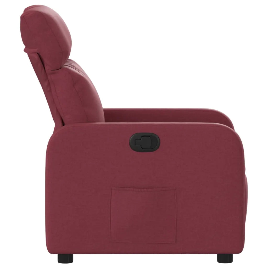 Poltrona | Sedia Relax Reclinabile in Tessuto Rosso Vino