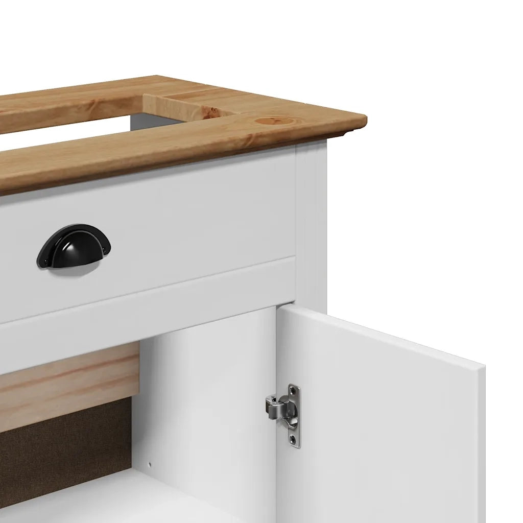 Mobile Lavabo da Bagno BODO Bianco e Marrone 70x35x80 cm 4016864